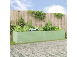 Vidaxl Floreira Verde Pastel 385 X 100 X 75 Cm Aço Galvanizado