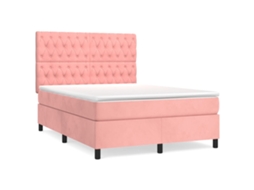 Box Spring Bed, Box Spring Beds Vidaxl Cor-de-rosa Veludo (140 X 190 Cm)