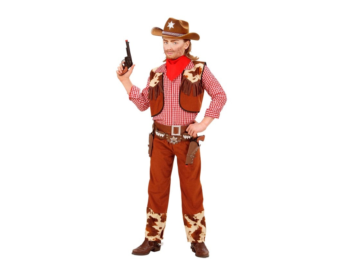 Fato de cowboy xadrez para menino