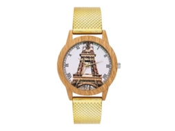 Relógio de pulso Zhoulianfa Elegante Dourado para Lazer, Quartzo, Masculino e Feminino