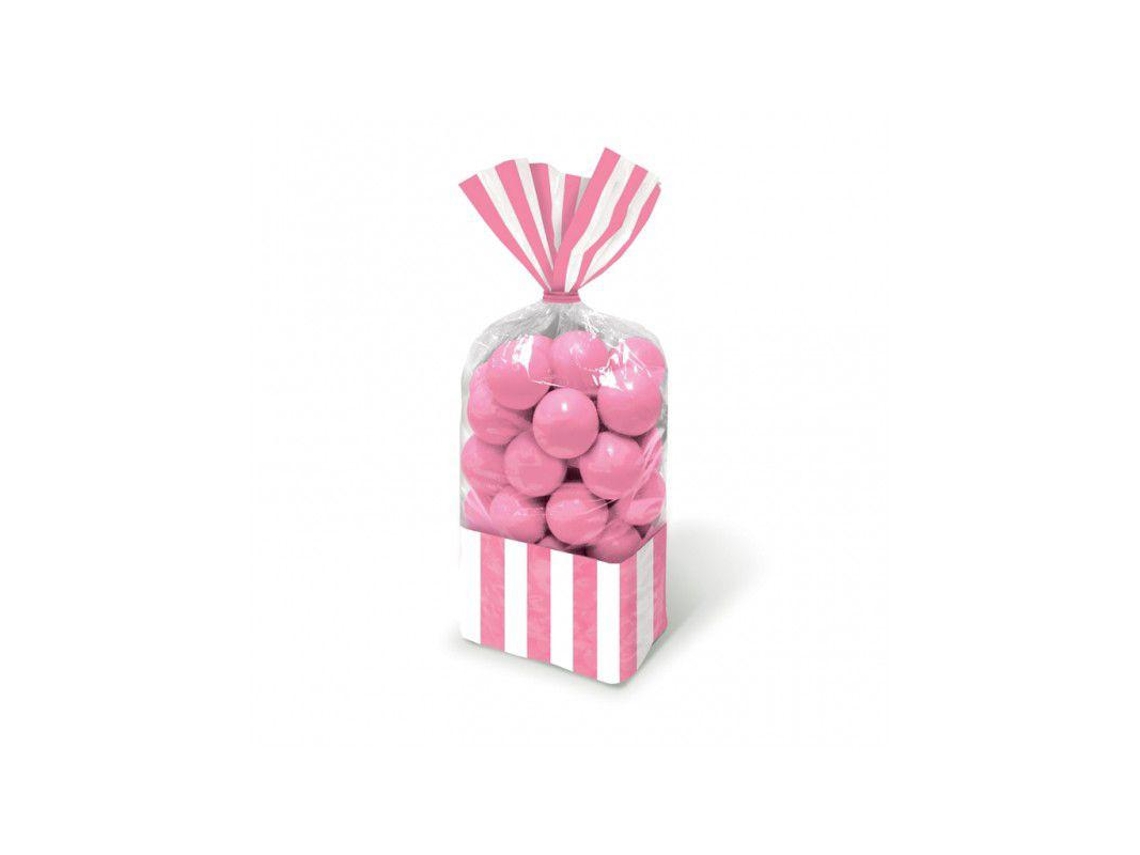 10 Sacos Para Doces Rosa Bebé