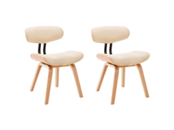 Dining Chair, Dining Chairs Vidaxl Creme Couro Artificial (n/a)
