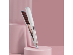 (branco) Prancha Alisadora De Cabelo Fluffy Com Certificação Pse, Visor Digital Lcd E Função De Ondulação De Cachos Nas Laterais.
