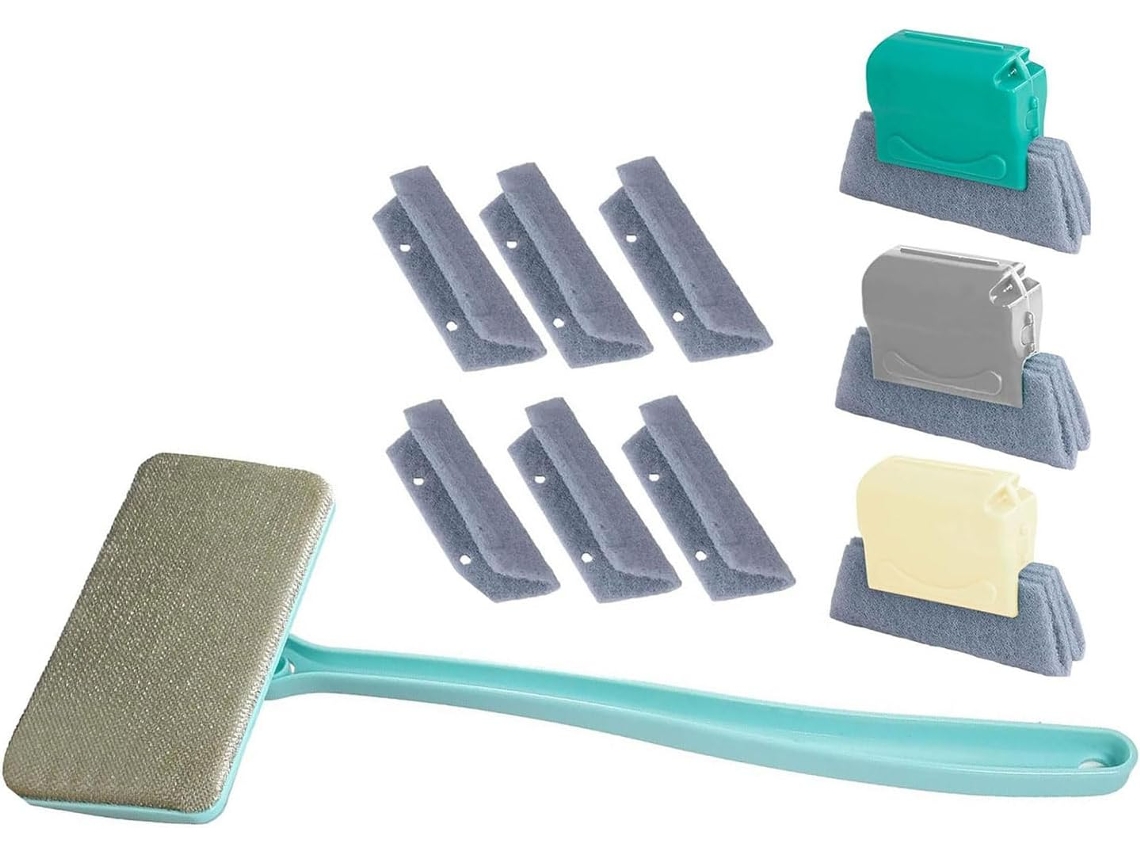 Kit De Tela E Trilho Para Janela Com Cabo Longo Removível 37, 6cm 14, 8 Polegadas, 3 Encaixes E 6 Panos De Secagem