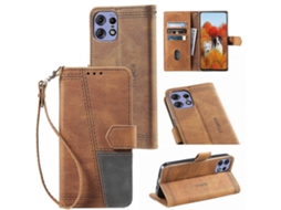 Capa De Couro Com Textura Em Relevo Ttudrch Para Motorola Edge 50 Pro