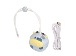 Abanico Colgante Mini Para Cuello Sin Aspas Recargable Usb Forma De Vaca Cartoo Azul