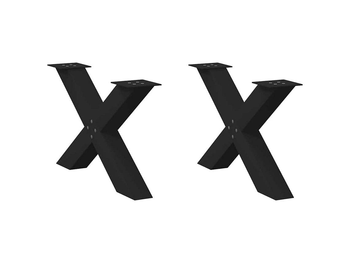 Vidaxl Pés Para Mesa De Centro Em Formato De X, 2 Peças, Preto, 70x (42-43) Cm, Aço