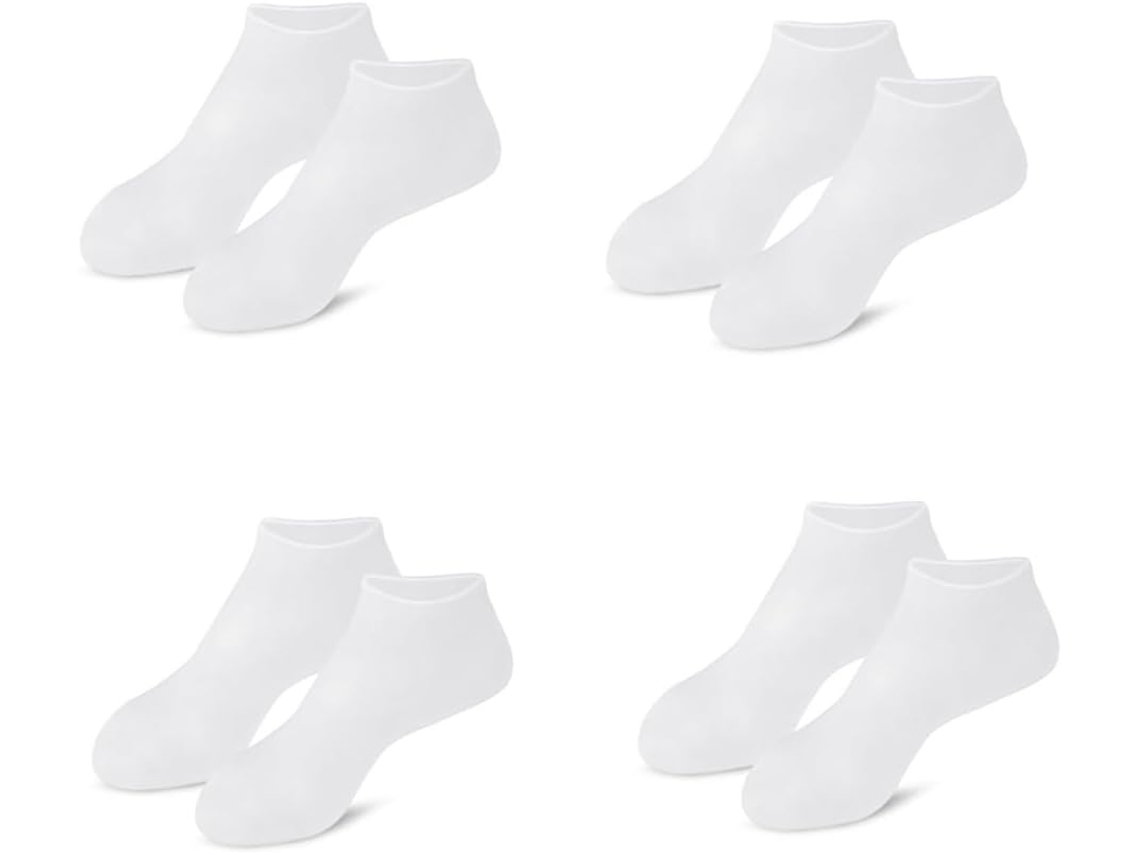 Pacote com 4 pares de meias de silicone SFUSHOS, hidratantes e resistentes