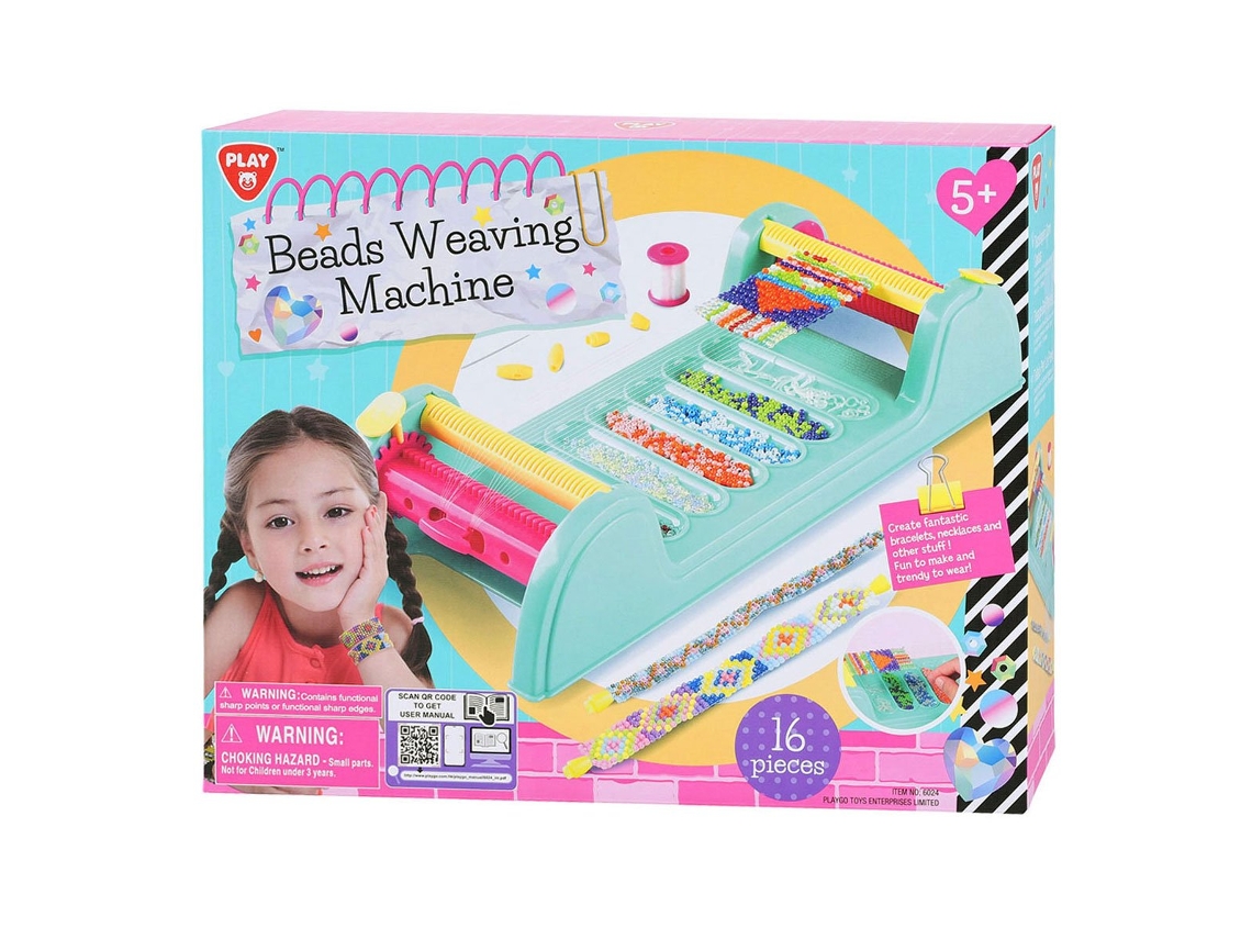 Conjunto De Máquina De Fazer Pulseiras Brinquedo Criativo Com Miçangas, 16 Peças Play