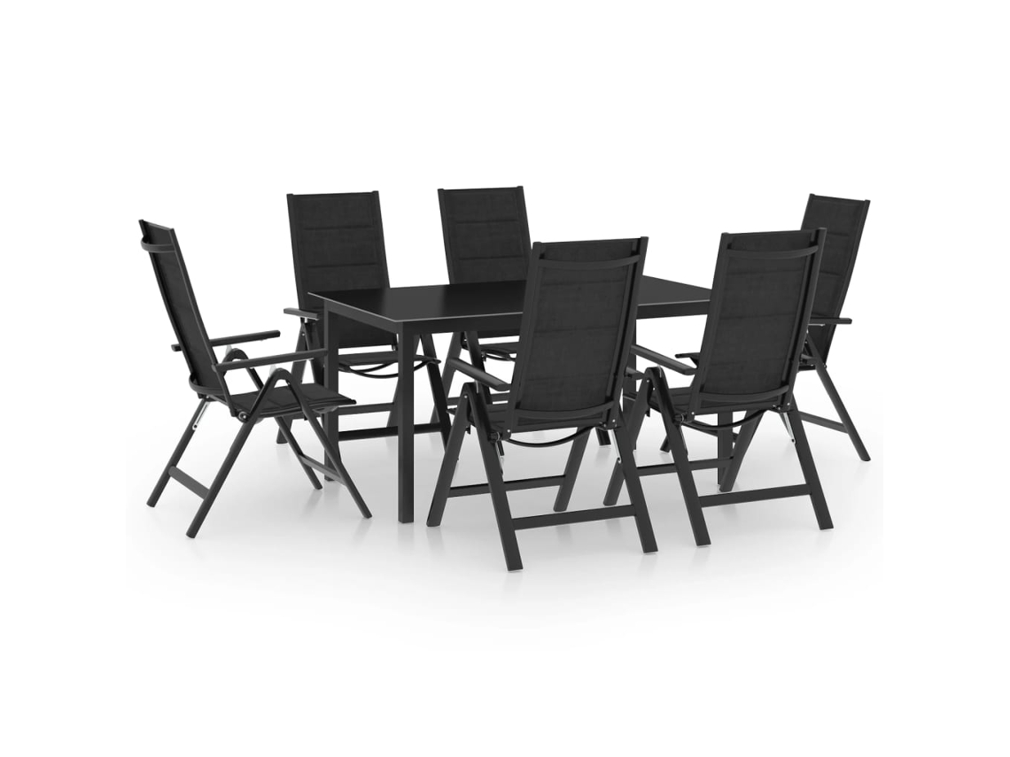 Vidaxl 7 Pcs Conjunto De Jantar Para Jardim Alumínio Antracite
