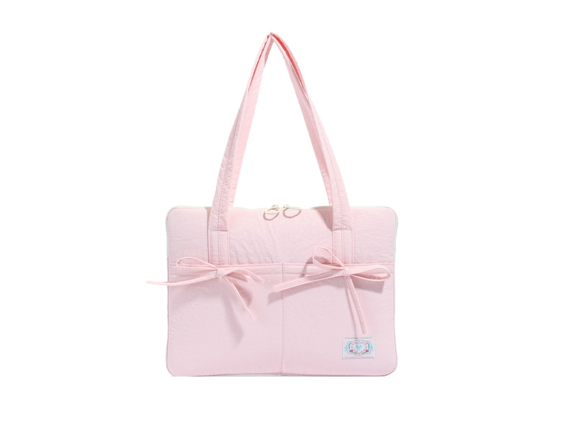 Bolsa Para Portátil Czhhmart, Modelo De Mão Em Nylon, Proteção Anti Impacto, Compatível Até 14 Polegadas Rosa