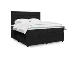 Vidaxl Cama Com Molas/colchão 200x200 Cm Veludo Preto