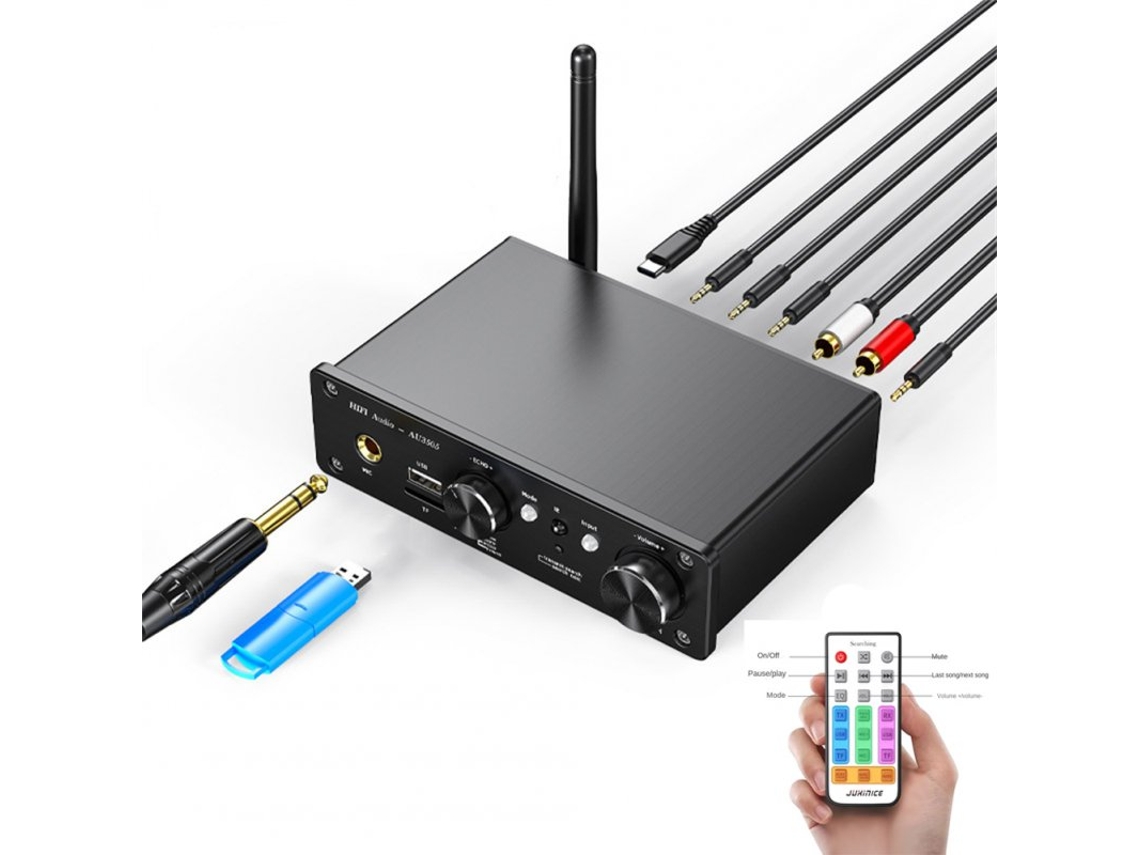 Adaptador de Áudio Sem Fio de Alta Fidelidade Bluetooth 5.1 Transmissor Receptor 3.5 Aux U Disk Decoding Preto