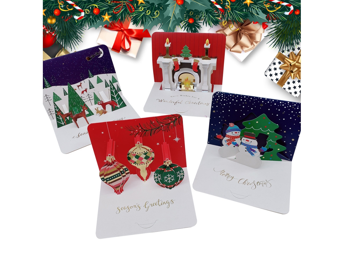 //8 Cartões De Felicitações Tridimensionais Cartões De Natal// Aquaforge