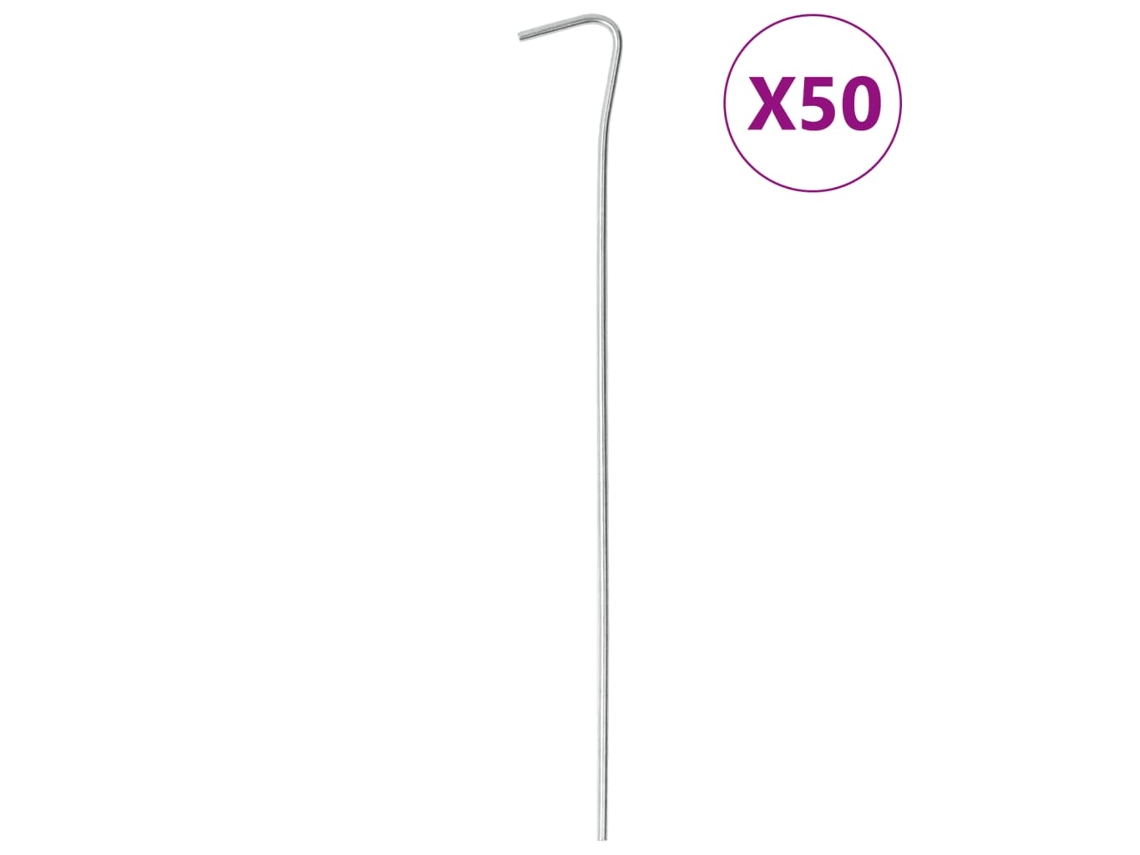 Vidaxl Estacas Para Tenda 50 Pcs 23 Cm Ø3 Mm Aço Galvanizado