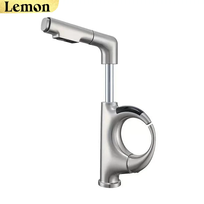 Torneira Com Braço Robótico (cor Fosca) Com Visor De Temperatura Em Led, Pulverizador Extensível E Modo De Saída De Água Dupla.