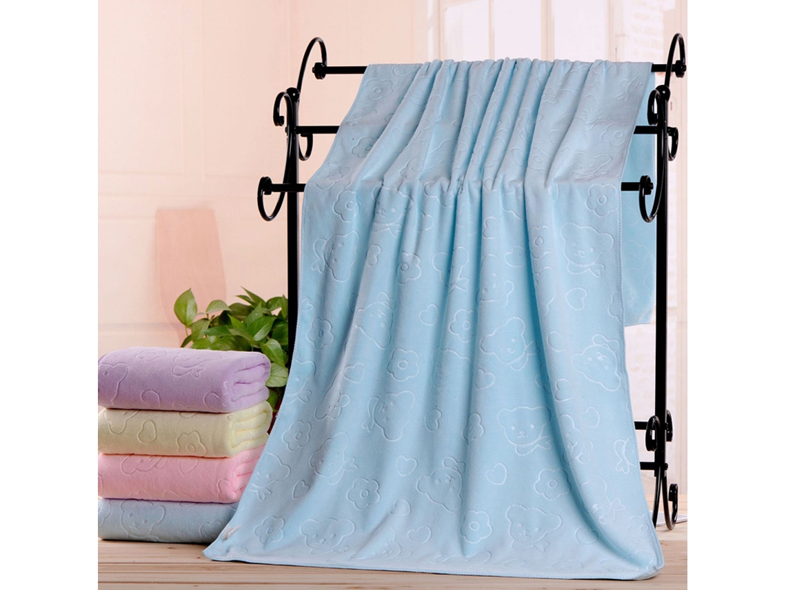 Toalha de Banho Absorvente, de Secagem Rápida, Extra Grande, Macia, Azul Claro BRILVIBERA