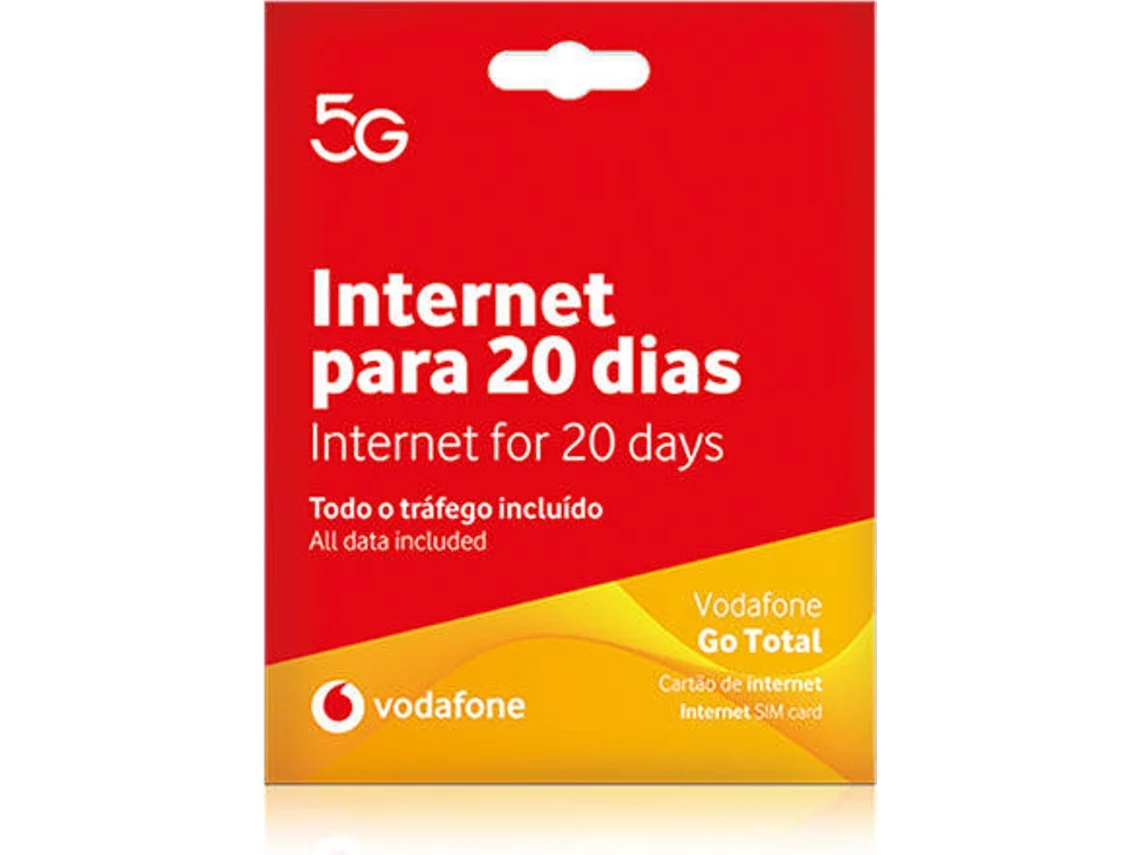 Cartão SIM Pré-Pago VODAFONE GO TOTAL 20 dias Internet ilimitada