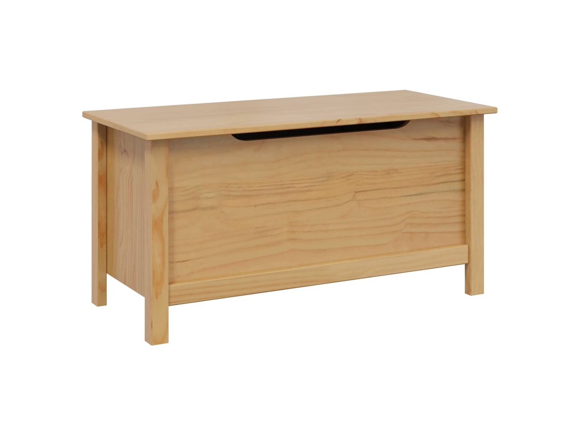 Conjunto 1 Caixa De Armazenamento Vidaxl Castanho Madeira De Pinho Maciça (90 X 40 X 45 Cm)