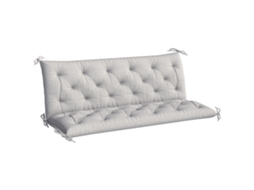 Almofada Para Banco De Jardim Com Encosto Enchimento Espesso E Fitas De Fixação Para Interior E Exterior 150x98x8 Cm Cinza