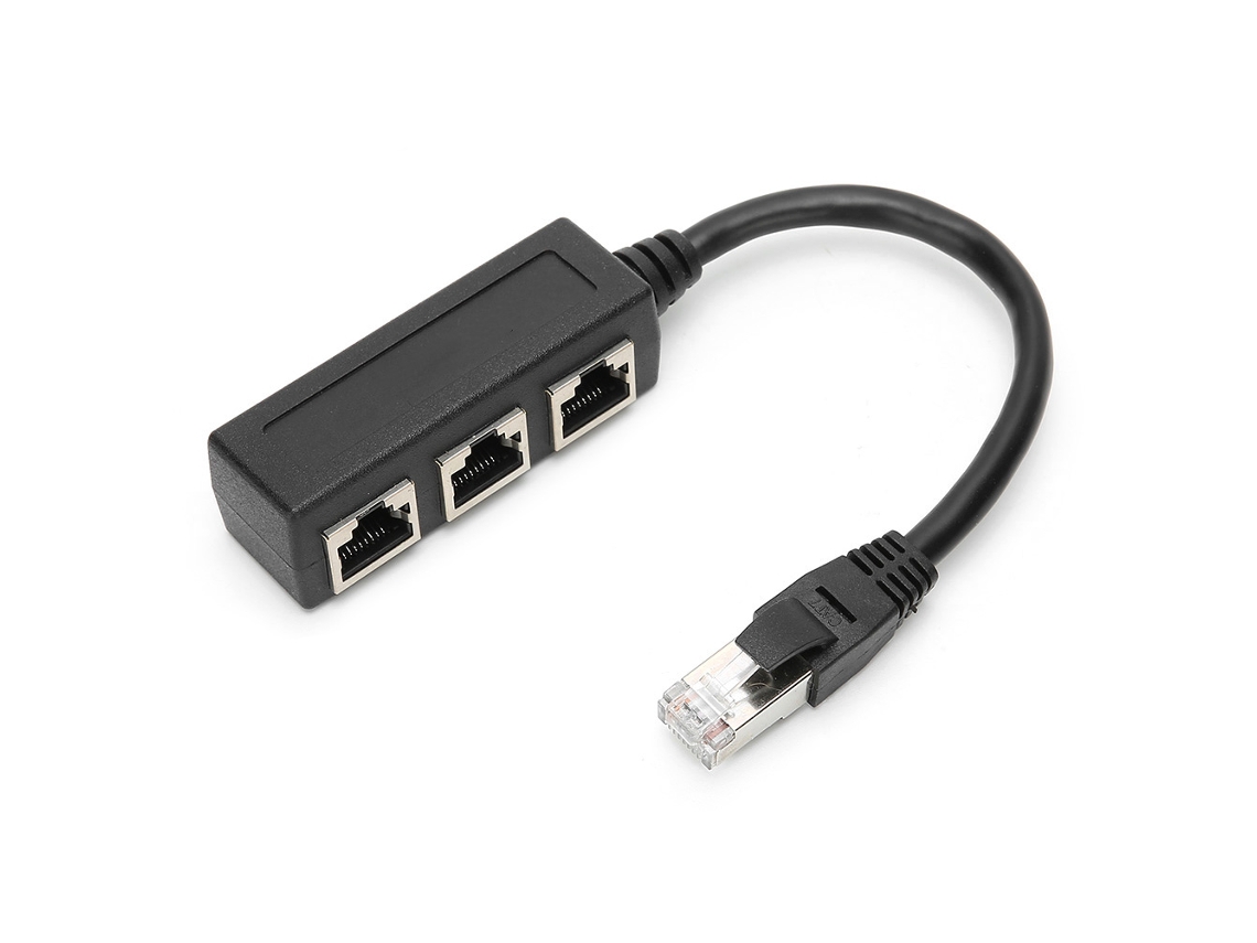 Cabo De Extensão Rj45, Divisor 1 Para 3, Extensão De Rede Com Núcleo De Cobre Puro