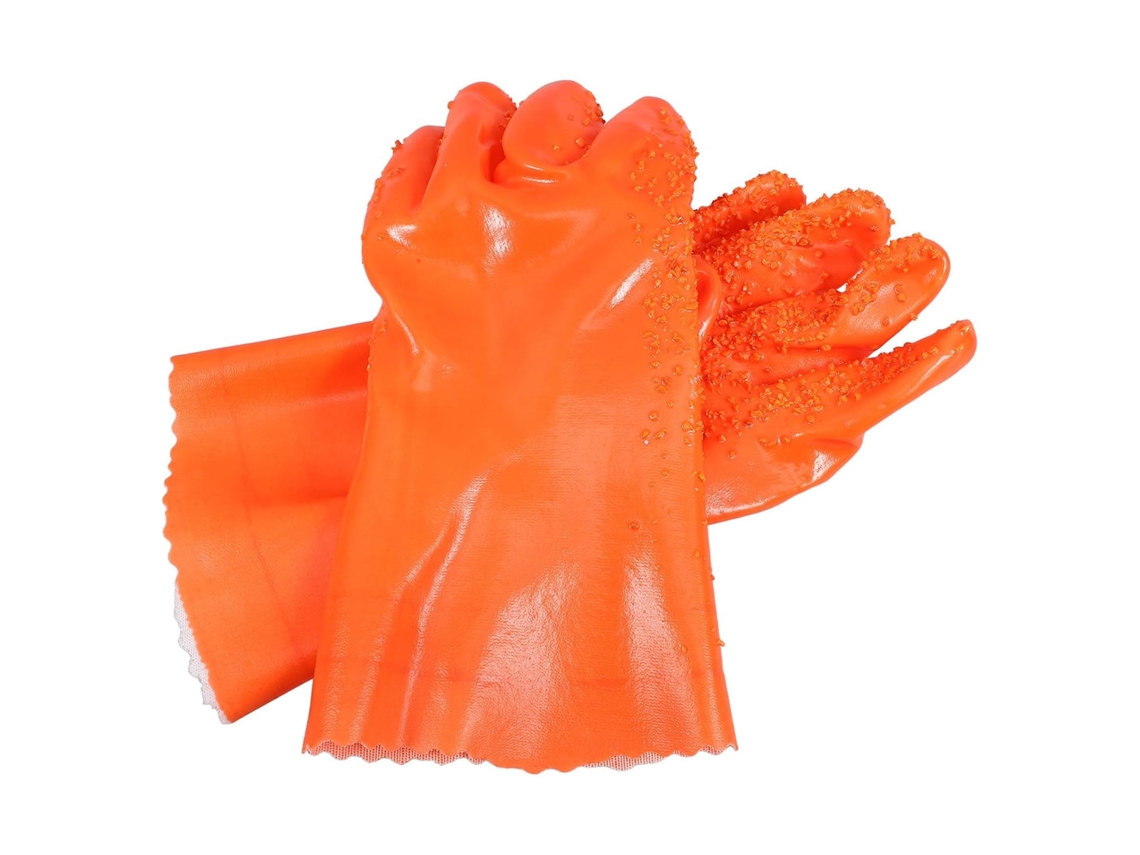 Luvas de Trabalho Kichouse em Pvc para Homens, Antiderrapantes,s a Óleo e com Proteção Reforçada para Uso Externo e CHABERLU