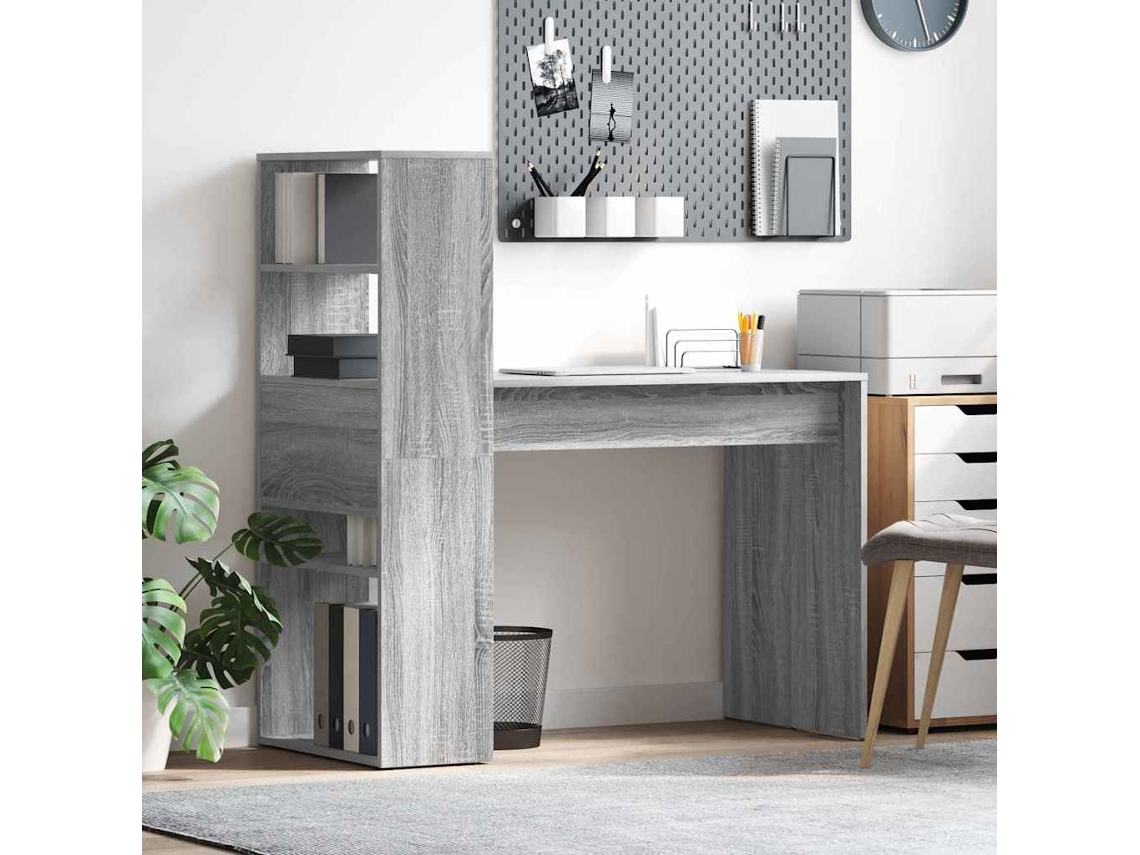 Vidaxl Mesa Cinza Sonoma Derivados De Madeira 113 X 54 X 120 Cm