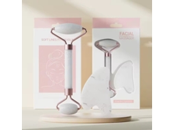 Conjunto De Massageador Facial Spa Para Pescoço E Gua Sha Em Resina (branco), 2 Peças Por Conjunto.