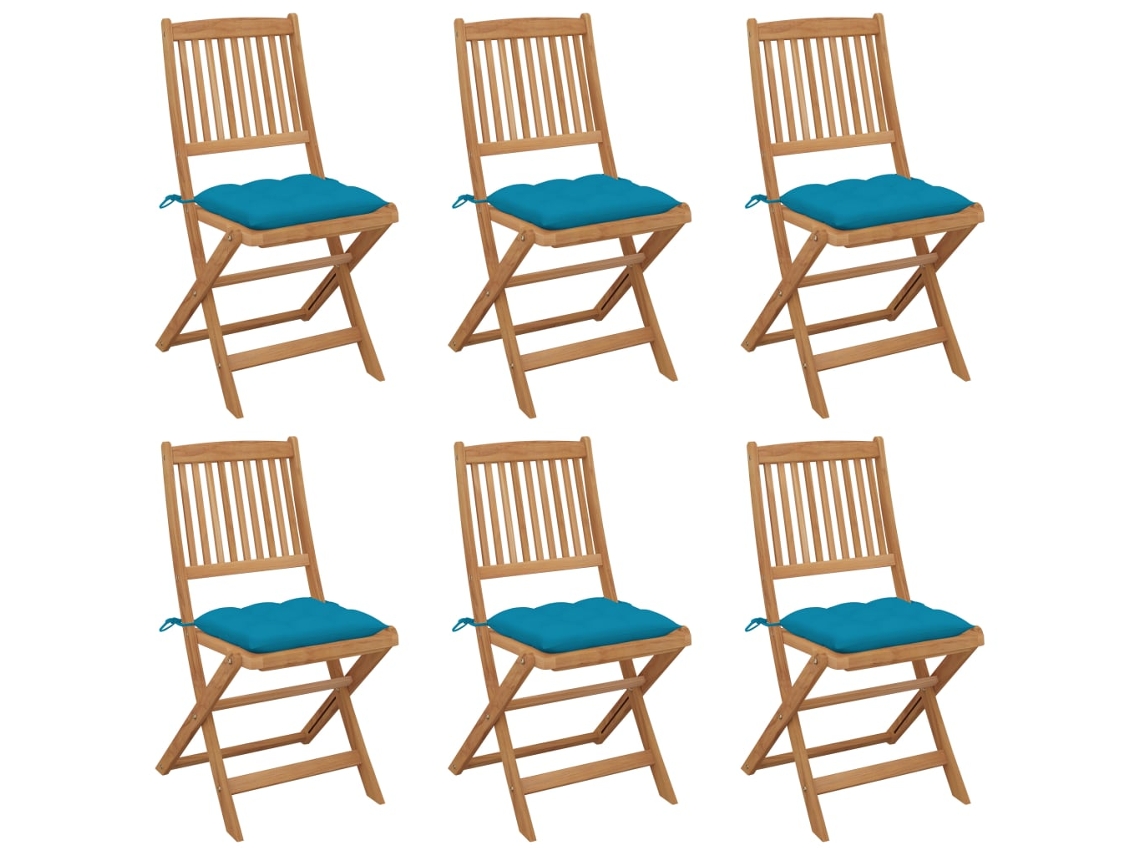 Folding Chair, Folding Chairs Vidaxl Azul Madeira (n/a)