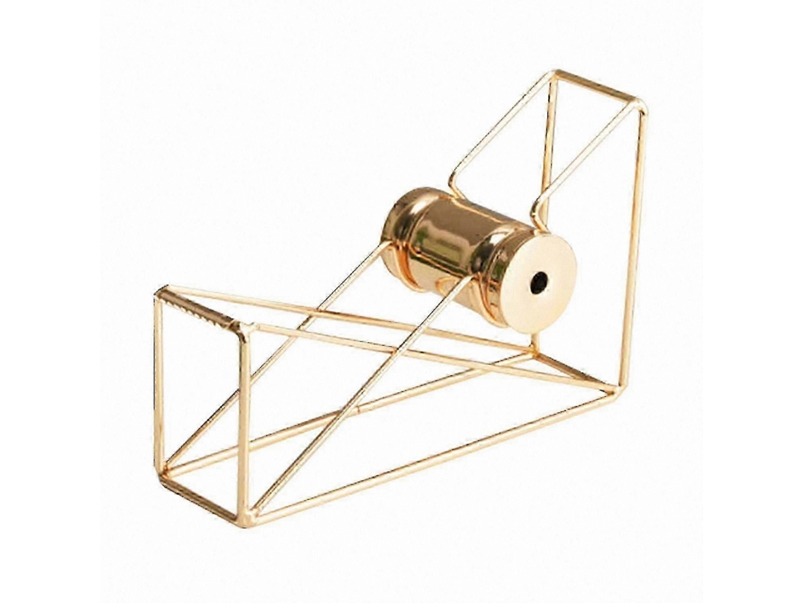 Dispensador de Fita Adesiva Dourada em Metal para Mesa de Escritório Cortador de Adesivo e Acessório Decorativo GOKOCO