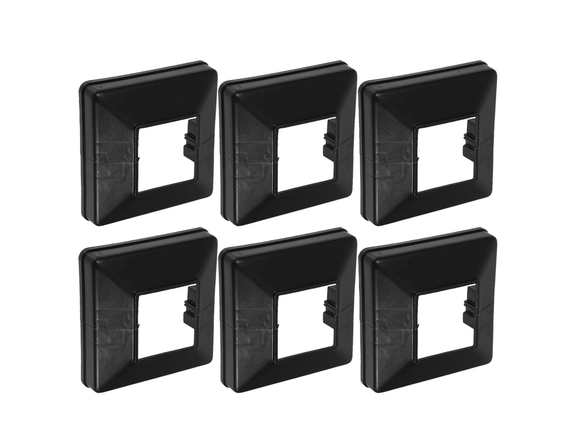 Conjunto De 6 Saias Decorativas Pretas De Plástico Para Postes, Com Cobertura Inferior.