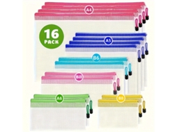 Conjunto de 16 a 30 Sacos de Malha com Zíper, 8 Tamanhos para Documentos, Viagens e Armazenamento Doméstico BRILVIBERA
