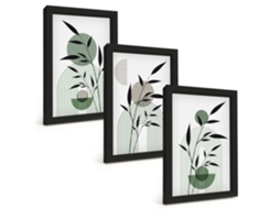 Composição De Quadros Composições De Plantas Em Estilo Boho Espelharte (3 Peças 20x30 Cm)