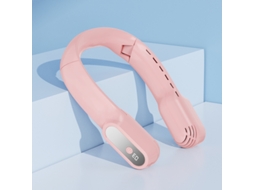 Ventilador de Pescoço 4000mah Recarregável Via Usb, 3 Velocidades Ajustáveis / Sem Hélices Dobrável MDUG (rosa)