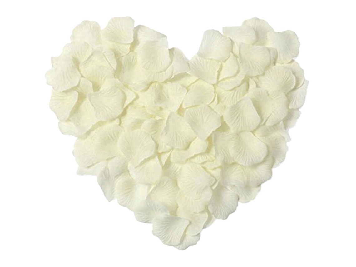 100 Pétalas de Rosa Artificiais de Seda, Ideais para Decoração de Casamentos, Casas, Hotéis e Dia Dos Namorados, na Cor Branca. AQUAFORGE