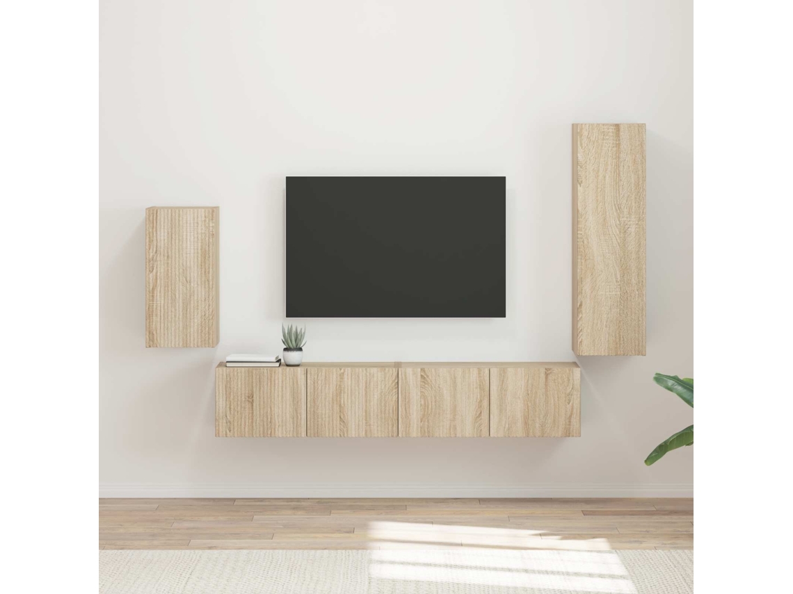 Vidaxl Conjunto De Móvel De Tv 4 Unid. Carvalho Sonoma