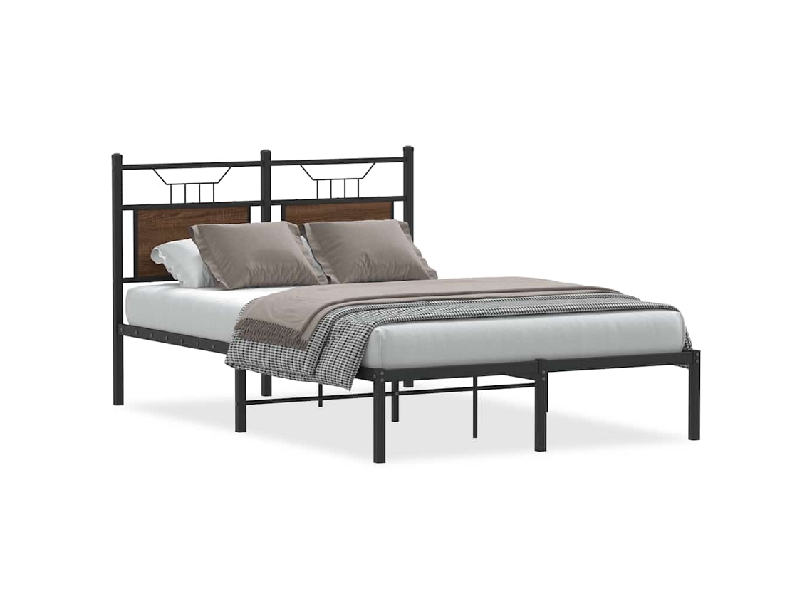 Bed Frame, Bed Frames Vidaxl Marrom Madeira Processada (120 X 200 Cm)