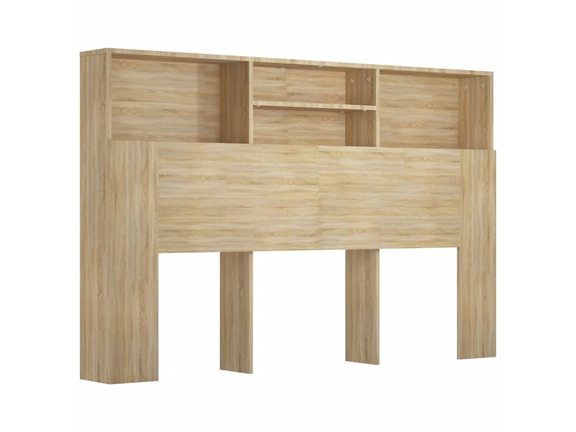 Headboard Cabinet, Headboard Cabinets Vidaxl Marrom Madeira Processada (160 X 19 X 103.5 Cm)
