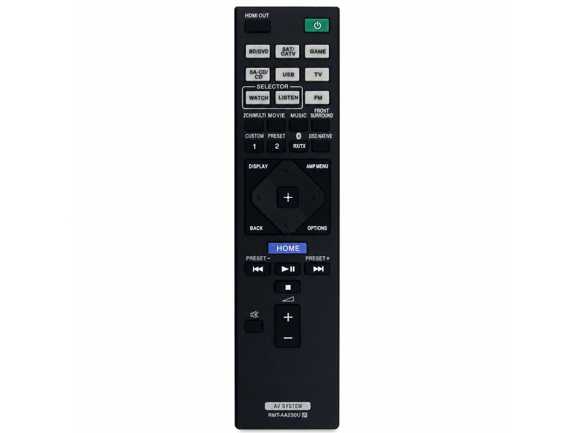 Comando À Distância De Substituição Compatível Com Sistema Av Sony Rmt-aa230u_dae