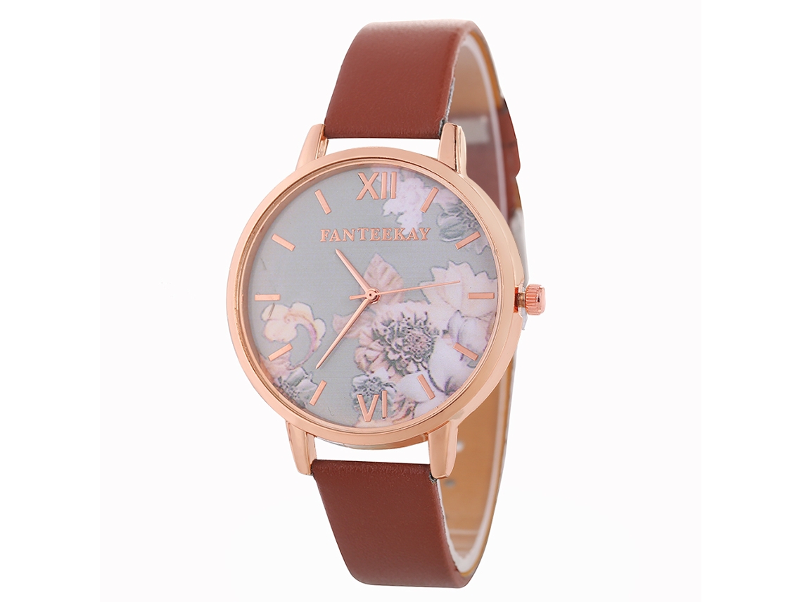 Relógio Feminino Conjunto Elegante de Luxo Casual e Negócios Presente Café