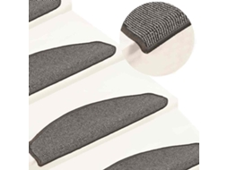 Vidaxl Tapetes De Escada 15 Peças 65x21x4 Cm Cinza Semicircular Grande