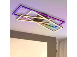 Nettlife Candeeiro De Teto Led Para Sala De Estar, Candeeiro Retangular Preta Com Controlo De Intensidade E Design Moderno