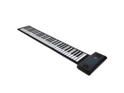 Teclado Dobrável Piano Teclado Macio Piano 61 Teclas de Enrolar de Silicone Alto-Falantes Bluetooth Recarregáveis Duplos