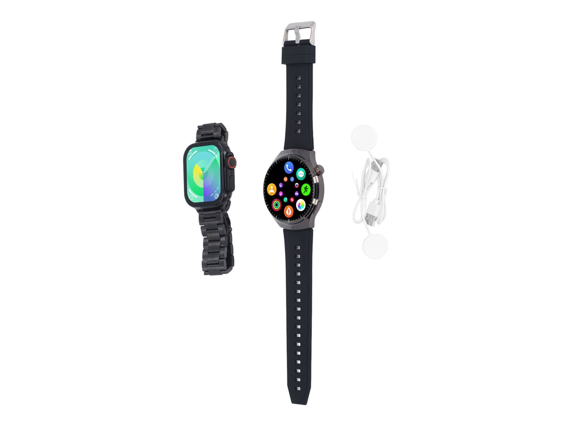 2 Pcs Relógio Inteligente Fitness Tracker Ip67 Touchscreen 2in 7 Pulseiras Android Ios