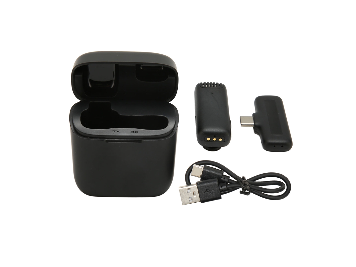 Microfone Sem Fio Lavalier Mali com redução de ruído e conexão Type C para câmeras e PCs
