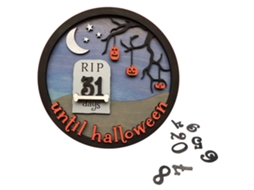 Calendário Madeira para o Halloween, Decoração de Mesa LAXISCREED