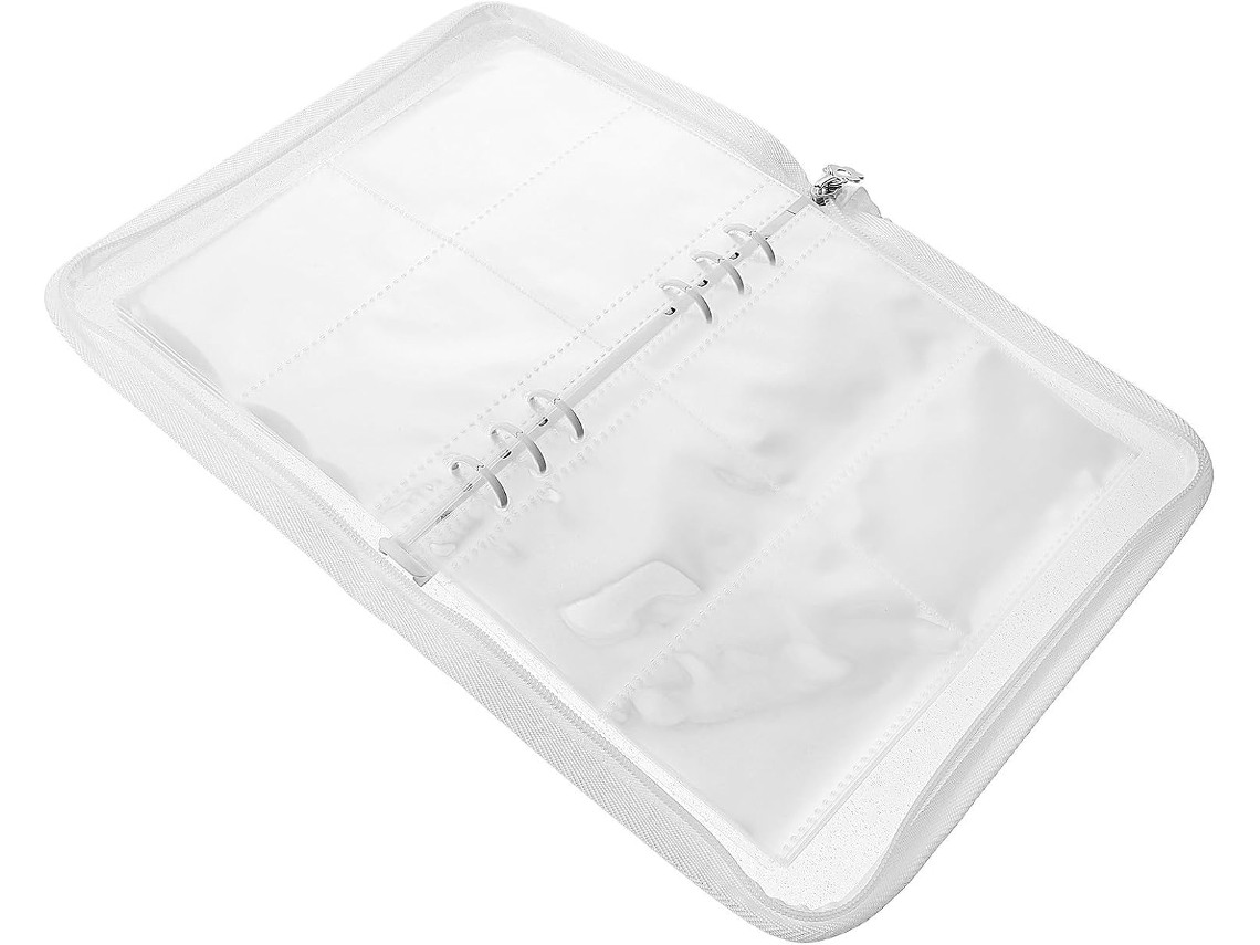 Pasta Organizadora Com Zíper Wooneky A5, Álbum De Fotos Reutilizável, 6-argolas, Capa Brilhante, Portátil