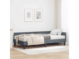 Vidaxl Estrutura de Cama de Canto com Colchão 2 Pcs Cinzeto Veludo