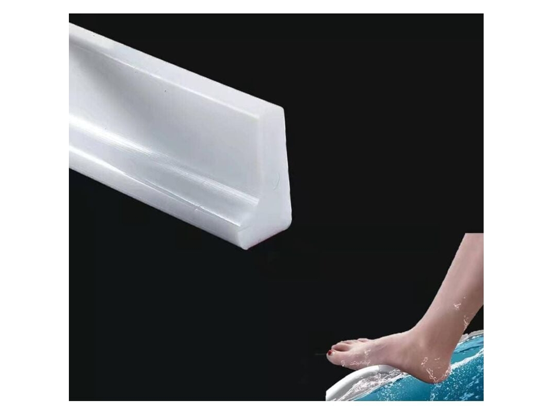 Barreira De Silicone Para Soleira De Chuveiro, Tira De Vedação Em Formato De L De 2 M 78 Pol, 3 Cm De Altura