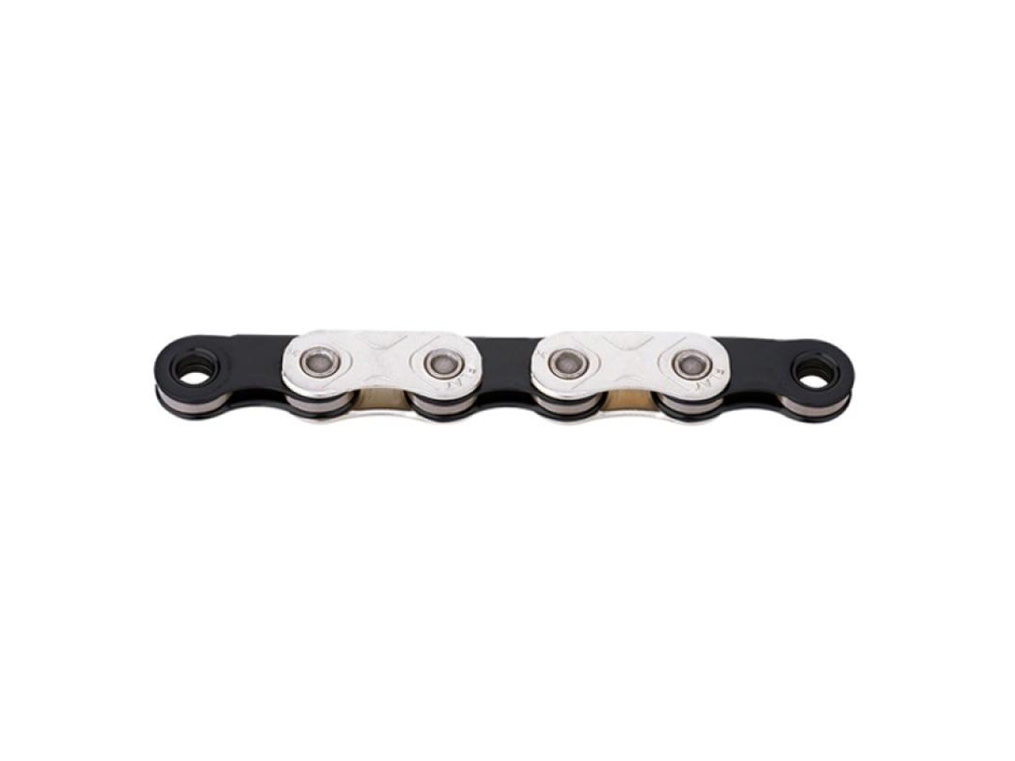 KMC Cadena X flat Waxed 12 13v, Plata/Negro, Compatível com Transmissão Sram Axs